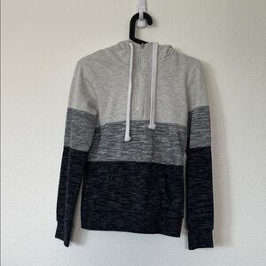 Reflex Women’s Quarter Zip Up Sweater in Gray and Black